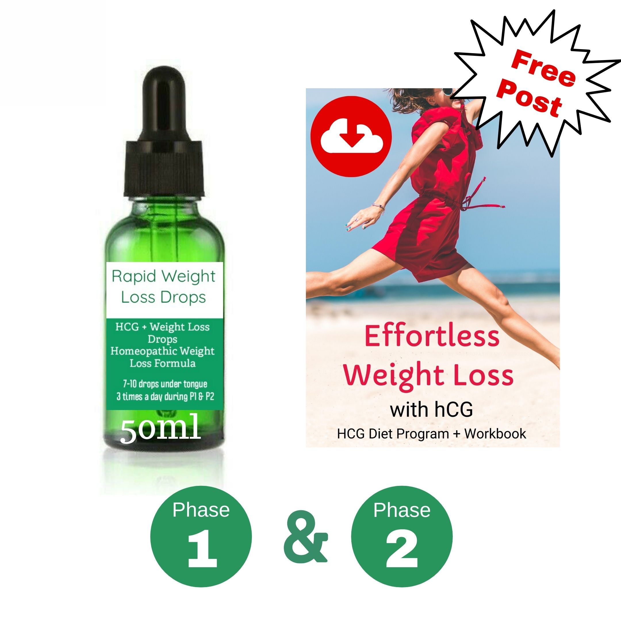 50ml hCG Weight Loss Drops + eManual and Recipe Book Weight Loss